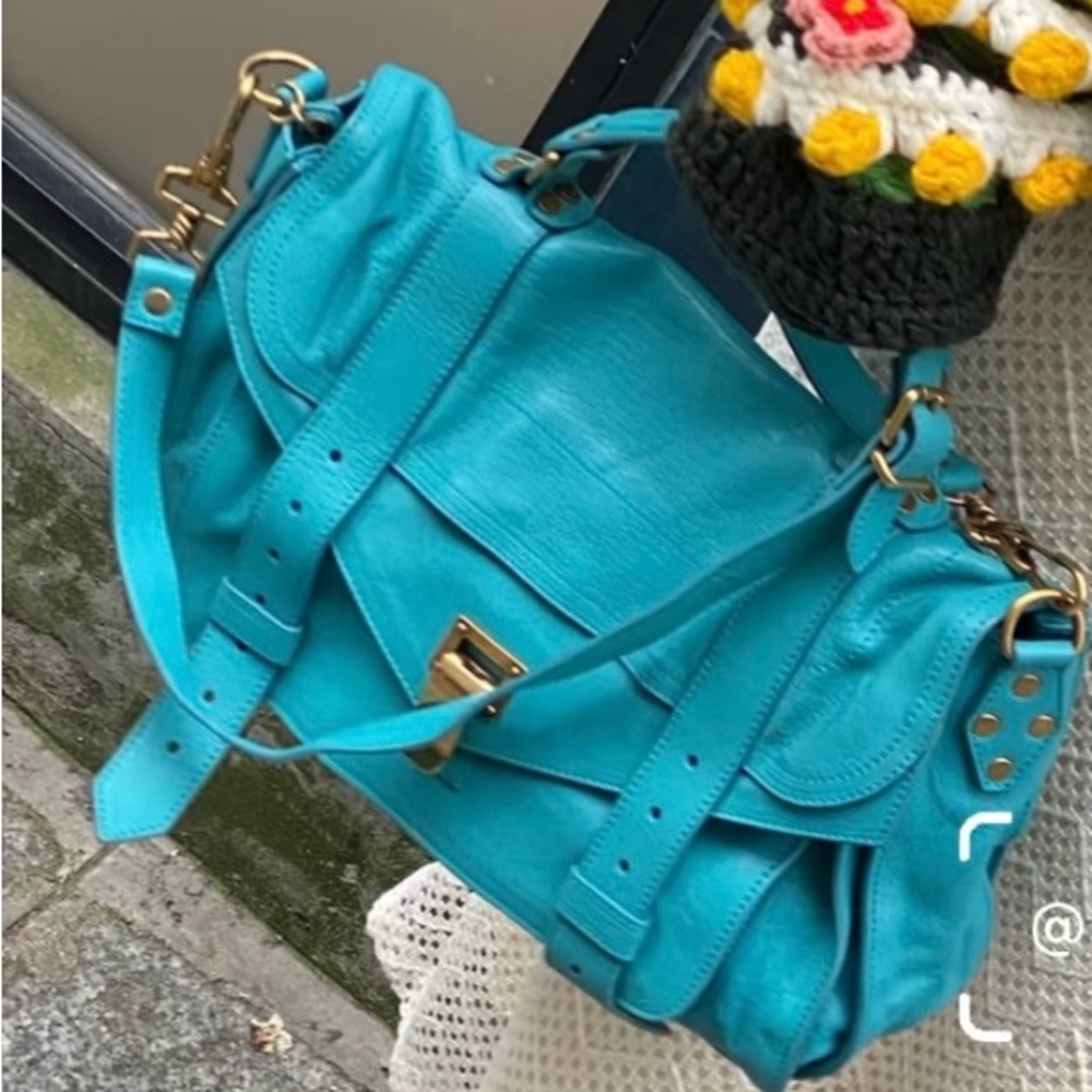 Proenza Schouler Turquoise Leather Shoulder Bag